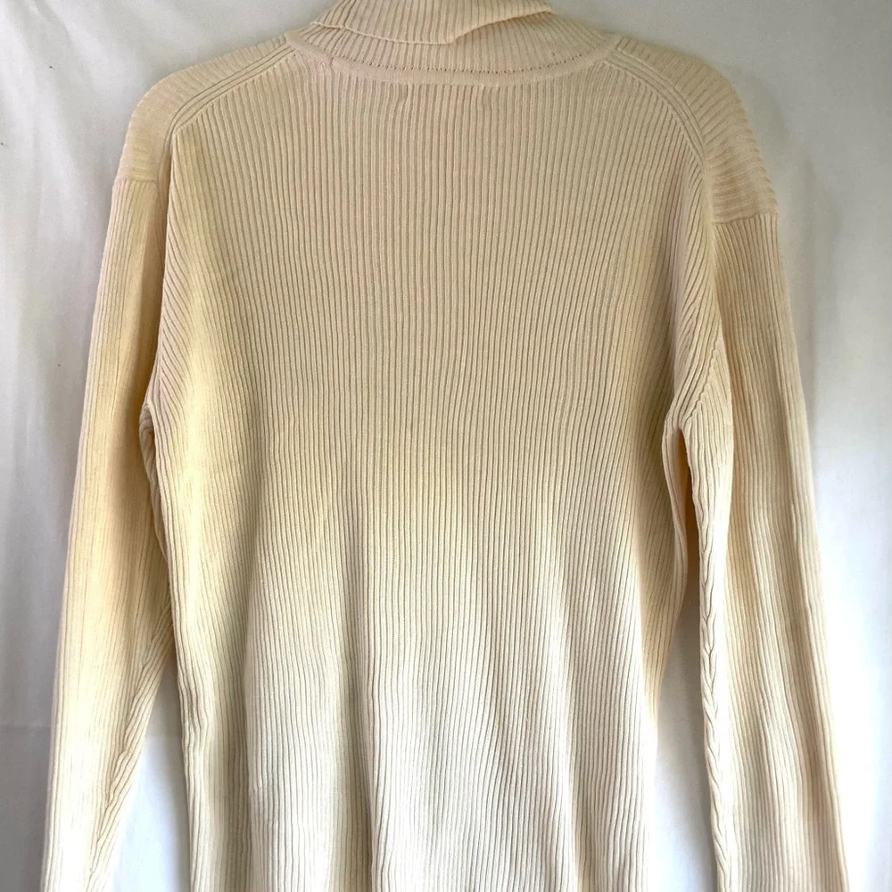 Brooks Brothers women’s cream 100% silk turtleneck SZ L - Picture 5 of 9